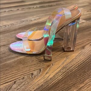 Holographic Strappy Heels